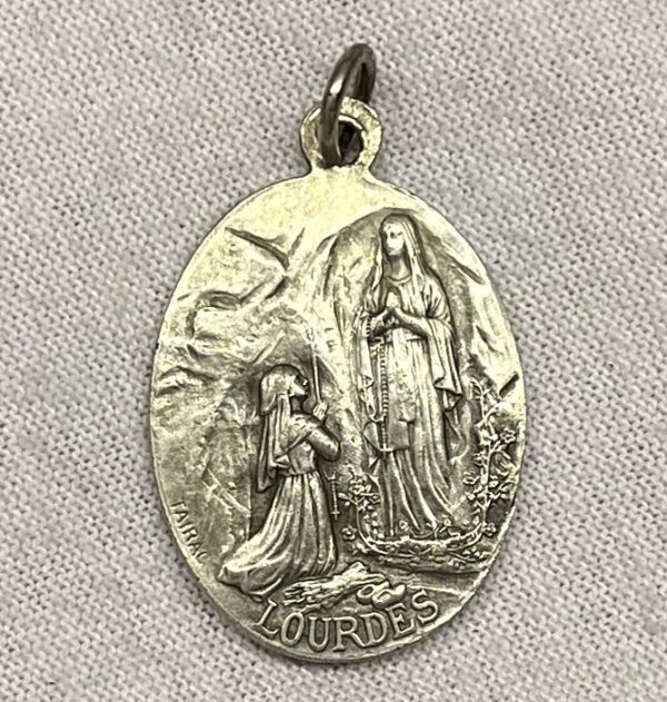Antique French Silver Pendant – Our Lady of Lourdes & Virgin Mary – Signed Tairac & Escudero - Image 6