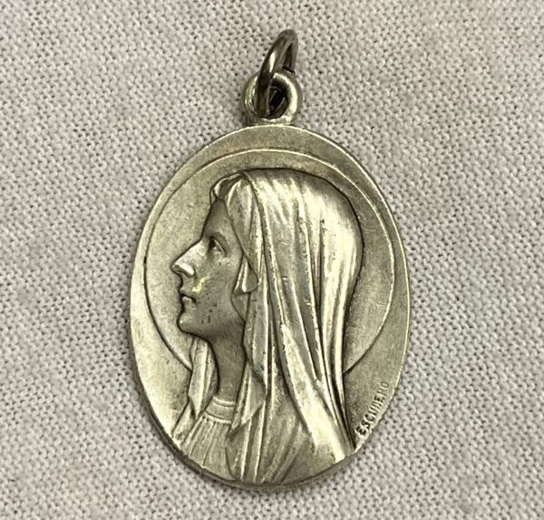 Antique French Silver Pendant – Our Lady of Lourdes & Virgin Mary – Signed Tairac & Escudero - Image 4