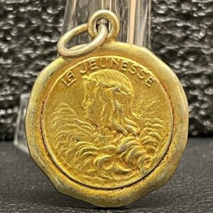 France 1920s Art Nouveau Medal "La Jeunesse" – The Youth, Elegant Lady Portrait