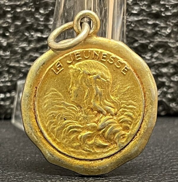 France 1920s Art Nouveau Medal "La Jeunesse" – The Youth, Elegant Lady Portrait