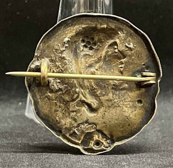 Antique Art Nouveau Silver Brooch – Lady Portrait c.1900 - Image 3