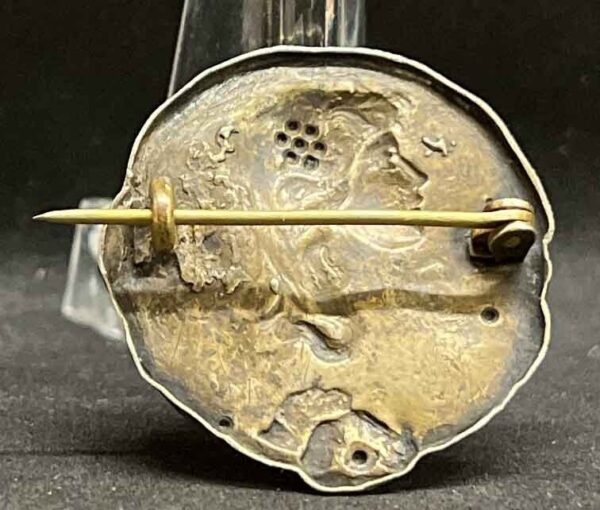 Antique Art Nouveau Silver Brooch – Lady Portrait c.1900 - Image 2