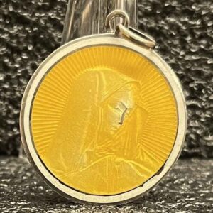 France Super delicate (silver & enamel) VIRGIN MARY muy bonita! vintage medal