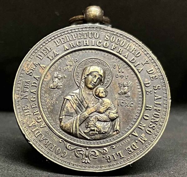 by Kissing, Menden Spain 1920´ St. Alphonsus & Mary Help of Christians old medal - Image 4