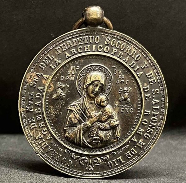 by Kissing, Menden Spain 1920´ St. Alphonsus & Mary Help of Christians old medal - Image 3