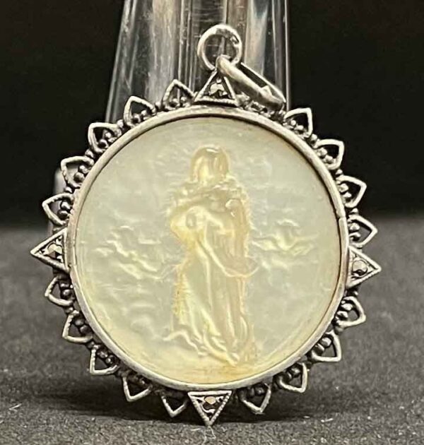 Europe 1940´ Immaculate Conception Cherubs mother of pearl, silver & marcasite - Image 5
