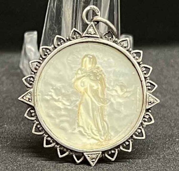 Europe 1940´ Immaculate Conception Cherubs mother of pearl, silver & marcasite - Image 4