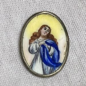 ITALY 1890´ AVE MARIA MIRACULOUS VIRGIN MARY SANCTA MARIA MATER ENAMELED AMAZING