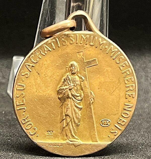 by De Bonald - France 1910´ Jesus Our Lady of Mount Carmel burial medal gold fix - Image 3