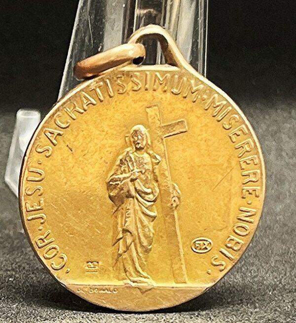 by De Bonald - France 1910´ Jesus Our Lady of Mount Carmel burial medal gold fix - Image 2