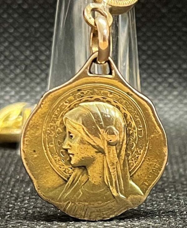 by De Bonald - France 1910´ Jesus Our Lady of Mount Carmel burial medal gold fix - Image 10