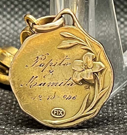 by De Bonald - France 1910´ Jesus Our Lady of Mount Carmel burial medal gold fix - Image 5