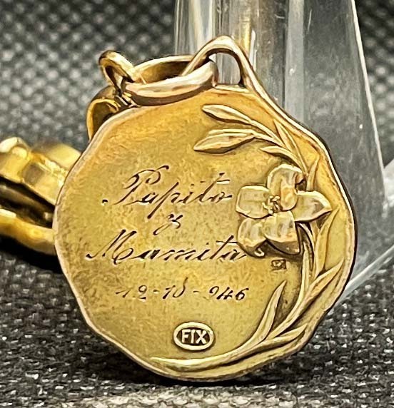 by De Bonald - France 1910´ Jesus Our Lady of Mount Carmel burial medal gold fix - Image 4