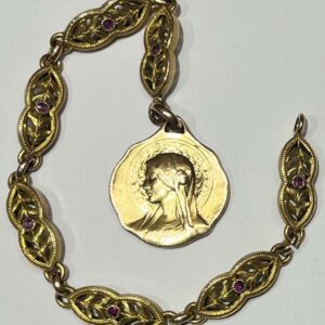 by De Bonald - France 1910´ Jesus Our Lady of Mount Carmel burial medal gold fix