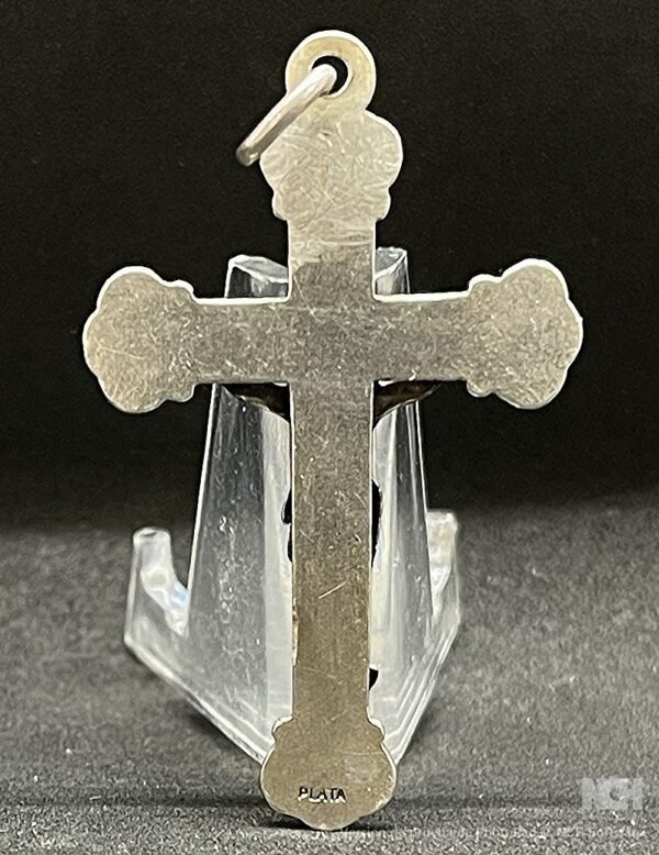 Wonderful vintage Cross Jesus Christ Crucifix silver, beauty ornament medal - Image 3