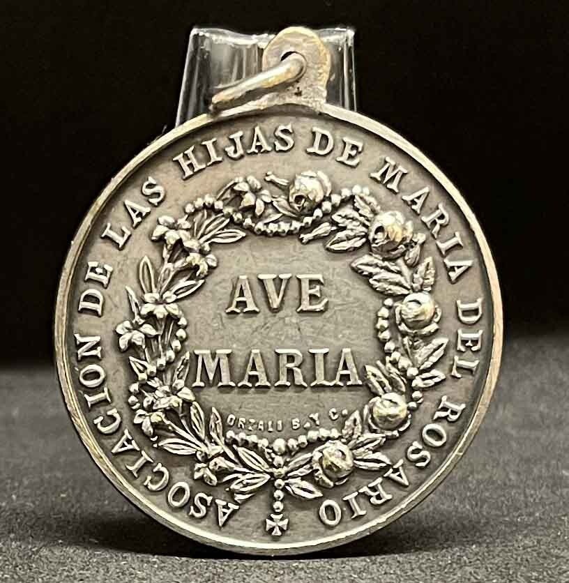 Uruguay 1900´ AVE MARIA Our Lady of Rosary Daughters Assoc. old catholic medal