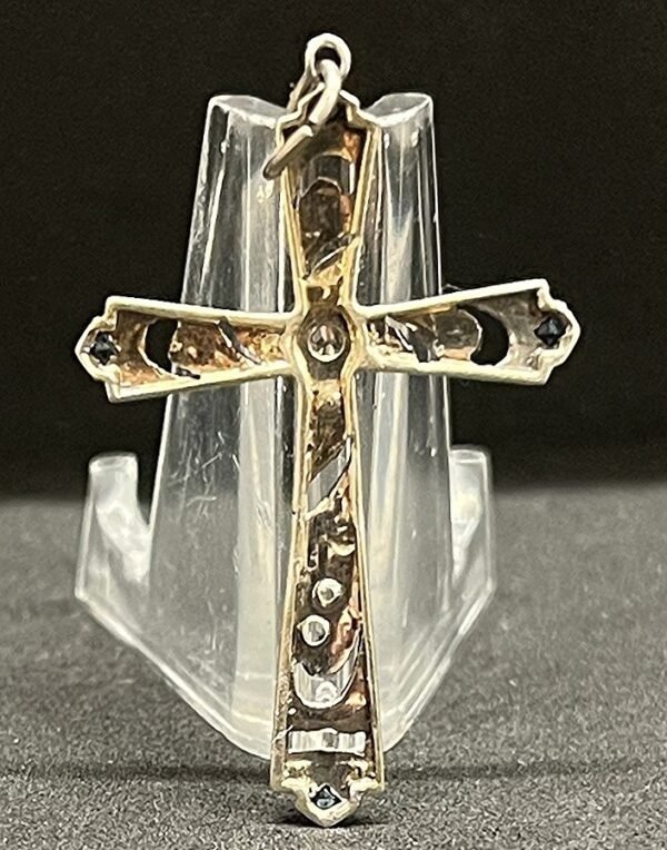 France old Amazing delicate Silver cross Art Deco with marcasite stones gorgeous - Image 4