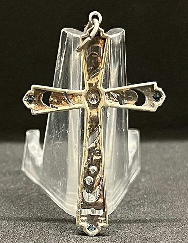 France old Amazing delicate Silver cross Art Deco with marcasite stones gorgeous - Image 3