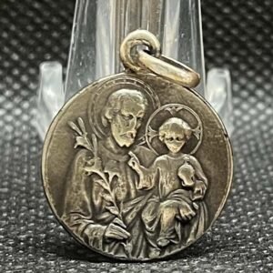 Spain 1920´ antique St. Joseph Art Nouveau catholic medal wonderful charm