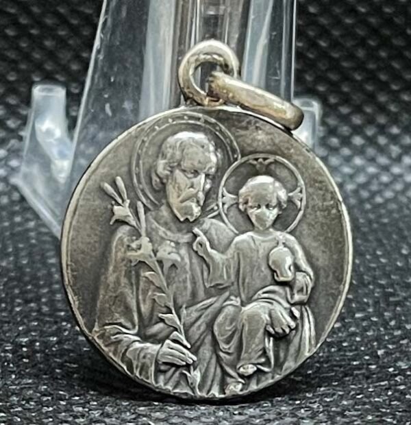 Spain 1920´ antique St. Joseph Art Nouveau catholic medal wonderful charm - Image 5