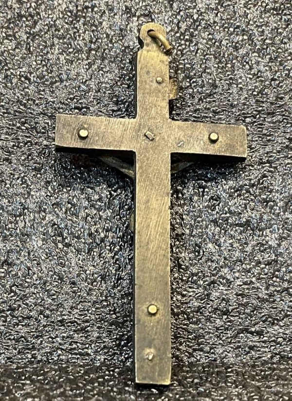Italy 1880´ antique pectoral nun cross crucifix Jesus Christ skull bones ebony - Image 3