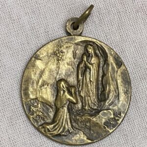 ITALY 1940´ OUR LADY OF LOURDES ART NOUVEAU LOVELY UNIFAZ MEDAL TO ENGRAVE