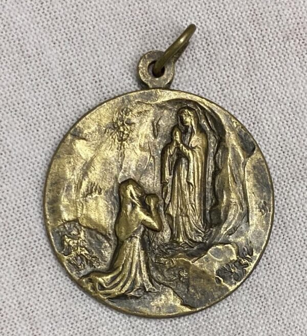 ITALY 1940´ OUR LADY OF LOURDES ART NOUVEAU LOVELY UNIFAZ MEDAL TO ENGRAVE