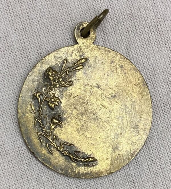 ITALY 1940´ OUR LADY OF LOURDES ART NOUVEAU LOVELY UNIFAZ MEDAL TO ENGRAVE - Image 3