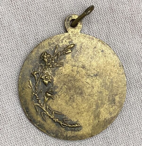 ITALY 1940´ OUR LADY OF LOURDES ART NOUVEAU LOVELY UNIFAZ MEDAL TO ENGRAVE - Image 2