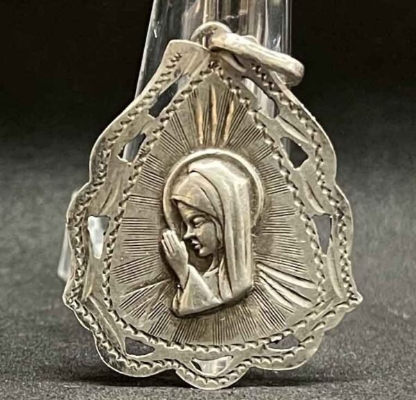 Argentina 1940´ old Virgin Child Girl Artisanal hand made silver "925" catholic