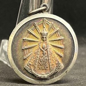 Argentina 1930´ antique Our Lady of Lujan silver catholic pendant charm medal