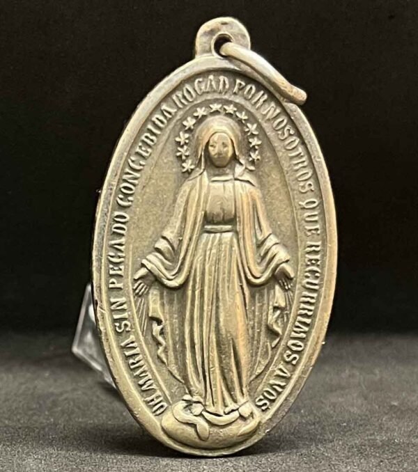 Spain antique Miraculous Virgin Mary Monogram Mary Sacred Heart of Jesus & Mary - Image 4