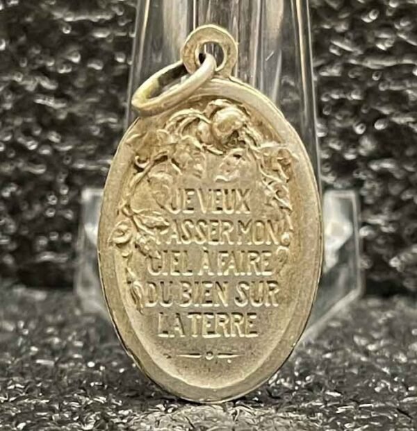 France 1910' St. Therese of Jesus Child Art Nouveau, flowers, silver by Bernard - Image 4
