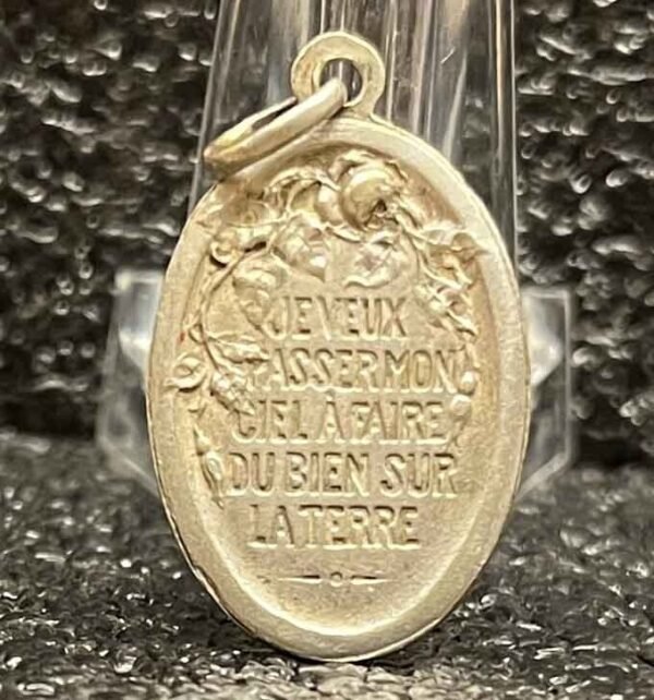 France 1910' St. Therese of Jesus Child Art Nouveau, flowers, silver by Bernard - Image 3