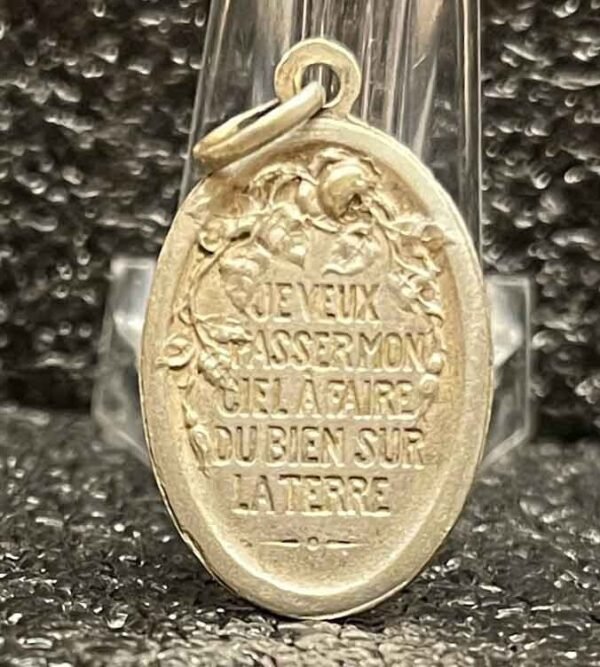 France 1910' St. Therese of Jesus Child Art Nouveau, flowers, silver by Bernard - Image 2