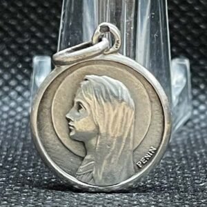 by Penin Poncet France 1920´ antique Our Lady of Lourdes, Art Nouveau, silver