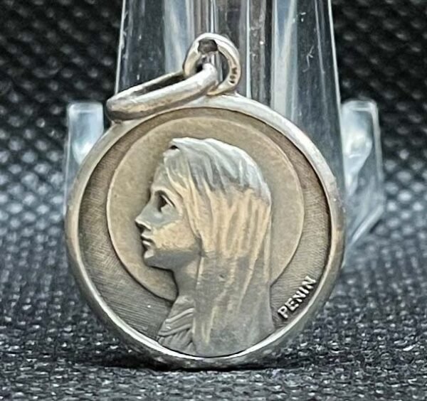 by Penin Poncet France 1920´ antique Our Lady of Lourdes, Art Nouveau, silver - Image 2