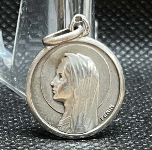 by Penin Poncet France 1920´ antique Our Lady of Lourdes, Art Nouveau, silver - Image 6