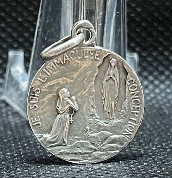 by Penin Poncet France 1920´ antique Our Lady of Lourdes, Art Nouveau, silver - Image 5