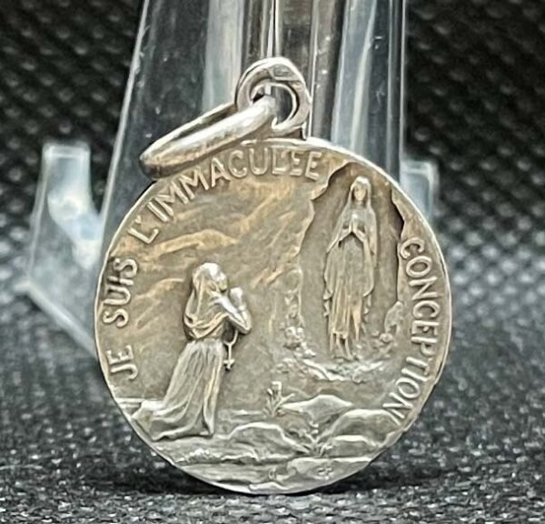 by Penin Poncet France 1920´ antique Our Lady of Lourdes, Art Nouveau, silver - Image 4